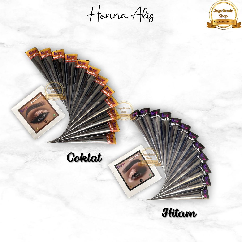 (Lusin) Henna Alis Tahan Lama Halal Alis Alami Seperti Sulam