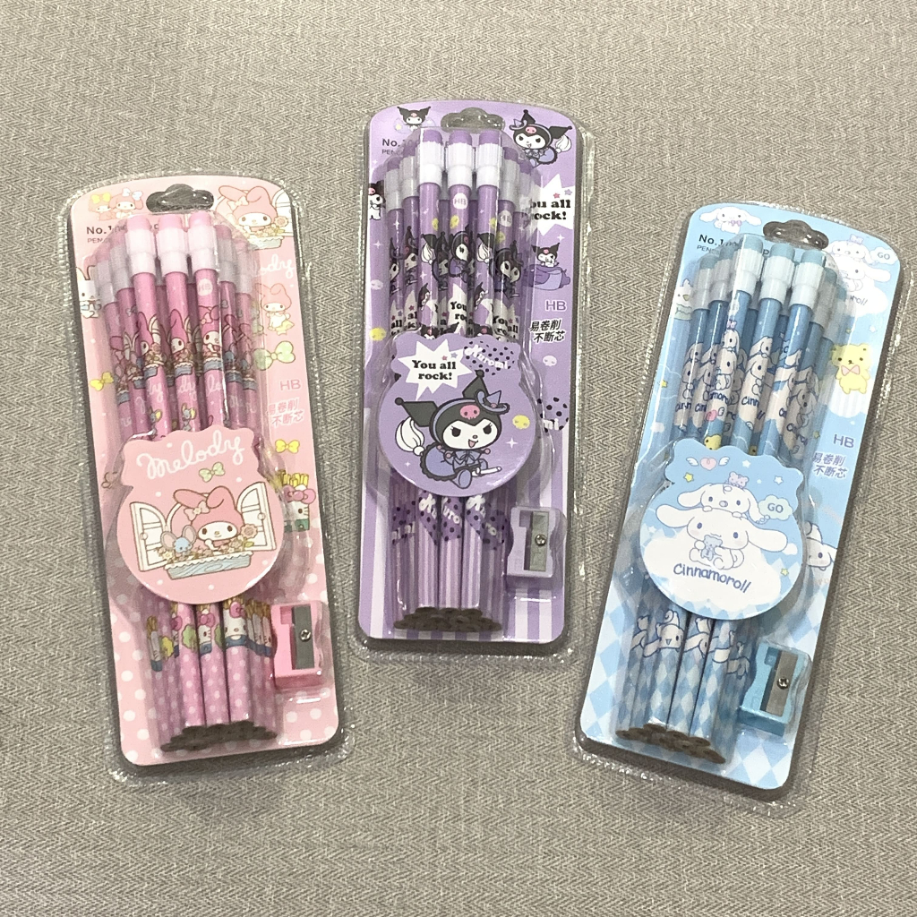

Sanrio Pencil Set + Sharpener | Pensil HB set 12pcs