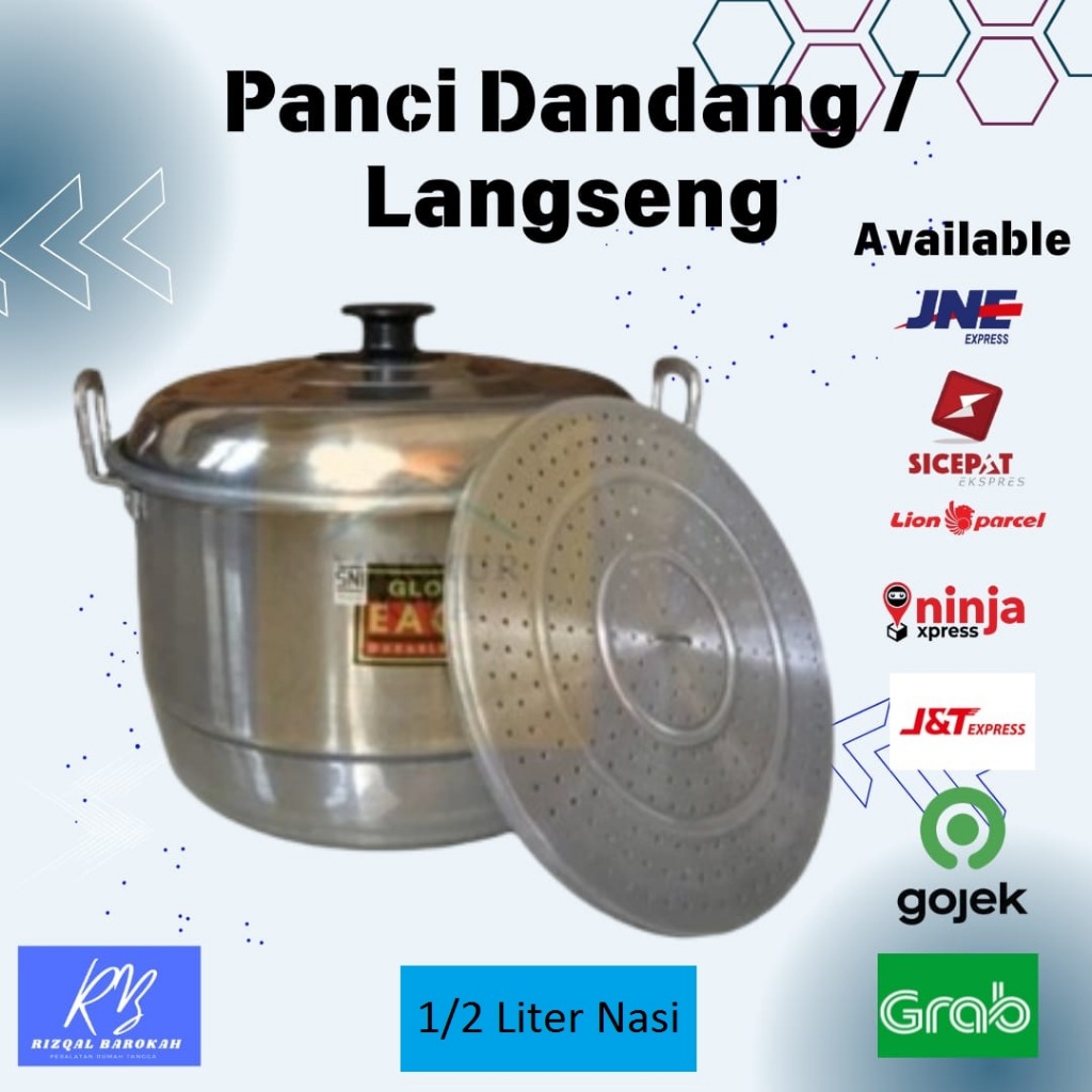 Langseng Panci Kukus Panci Dandang Ukuran 20 cm 1/2 Liter Nasi