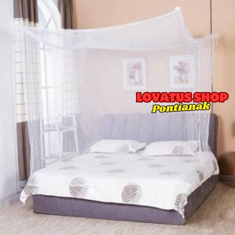 KELAMBU KASUR KOTAK UKURAN 180 X 200 KELAMBU NYAMUK MANOHARA POLOS