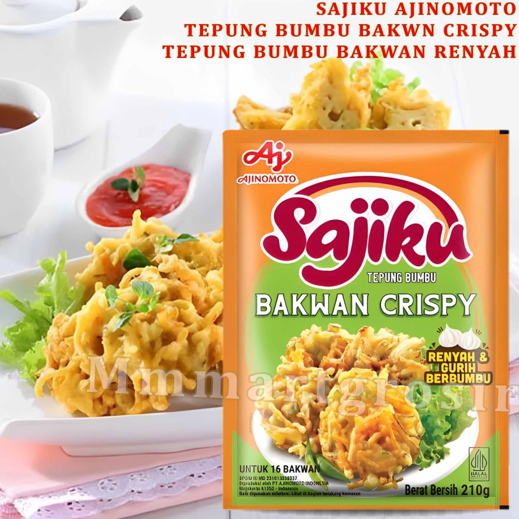

Sajiku Ajinomoto / Tepung Bumbu Bakwan Crispy / Tepung Bumbu Renyah & Gurih / 210gr