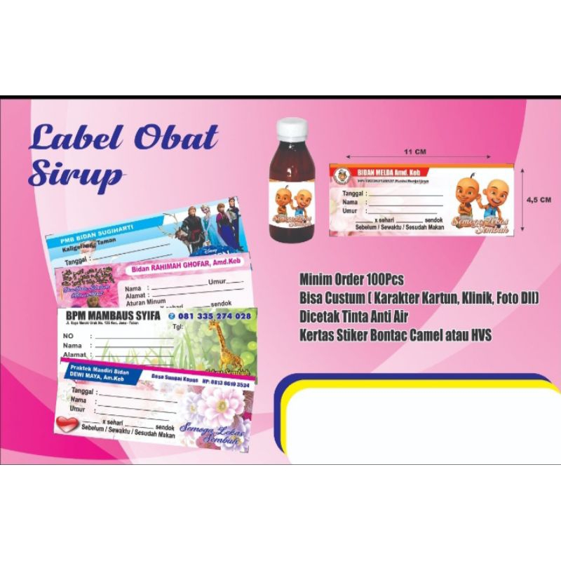 

LABEL OBAT SIRUP 100 lembar