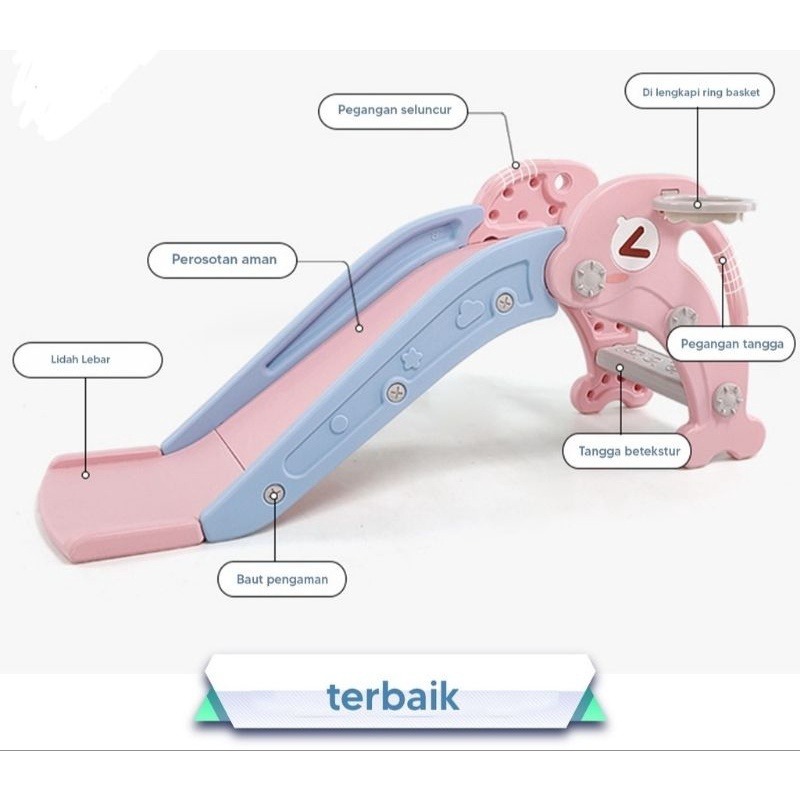 Perosotan Anak Dolphin Perosotan Anak Seluncuran Anak Free Ring - Mainan Perosotan Anak Set