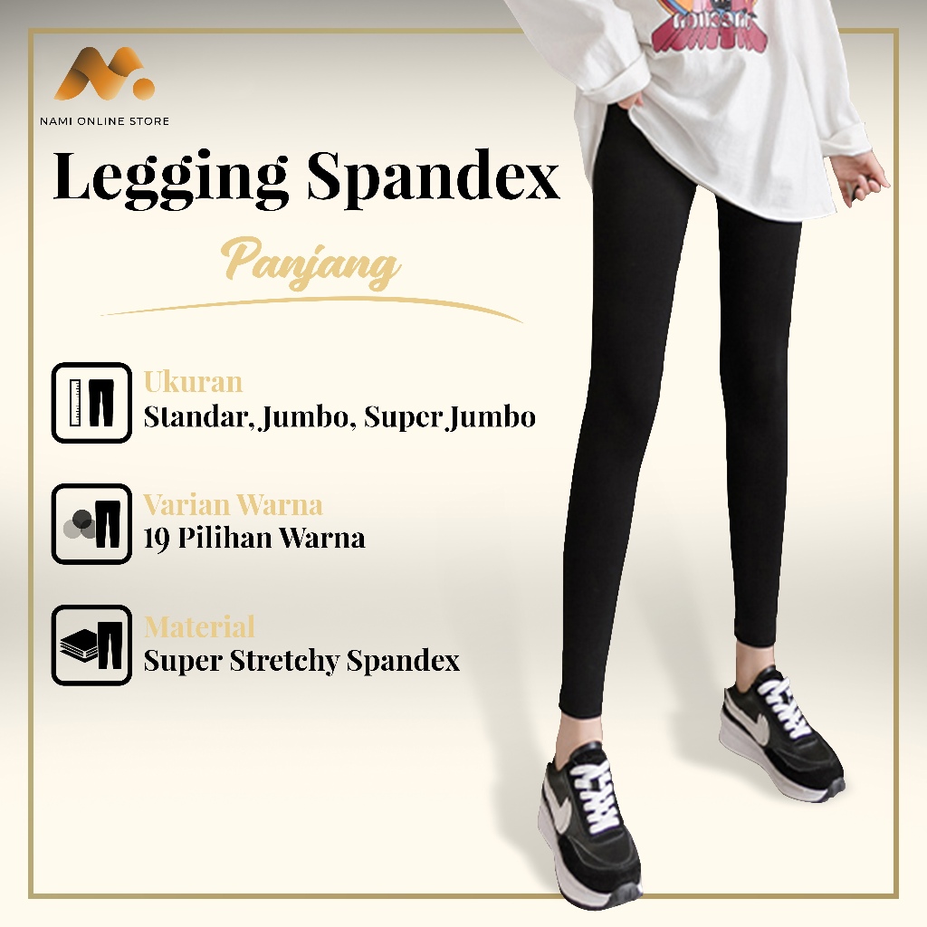 Legging Panjang Spandex Jersey / Legging Spandek Jersey / Celana Legging Spandex Jersey / Celana Leg