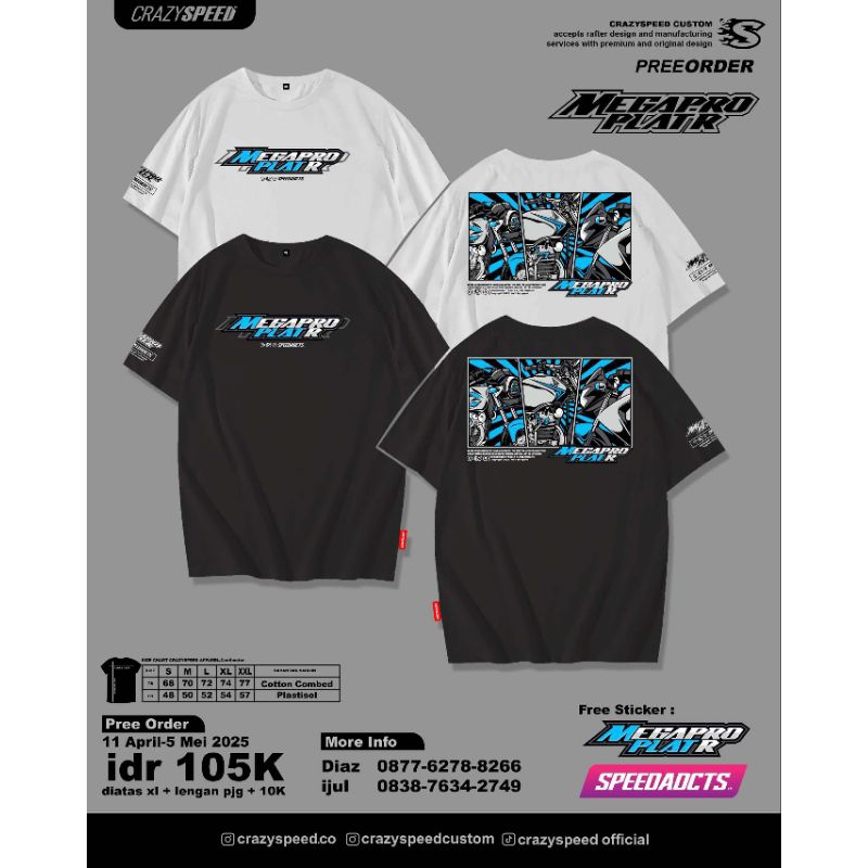 Kaos MEGAPRO PLAT R VOL.1 Baju Racing Distro Pria Wanita