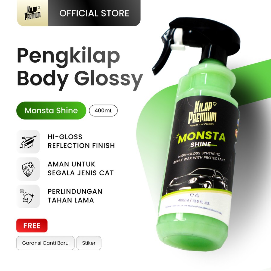 MONSTA SHINE Pengkilap Helm/ Motor/ Mobil/ Warna Glossy - Kilap Premium Glossy