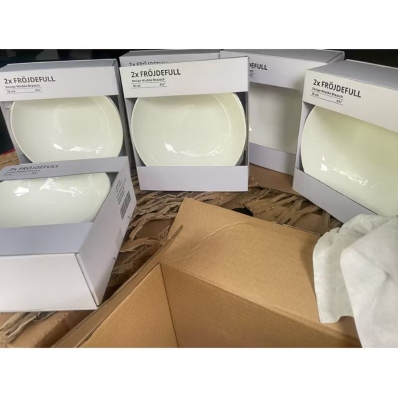 PROMO MURAH Piring saji Mangkok keramik mewah FROJDEFULL 16cm 1kea Official, putih set isi 2