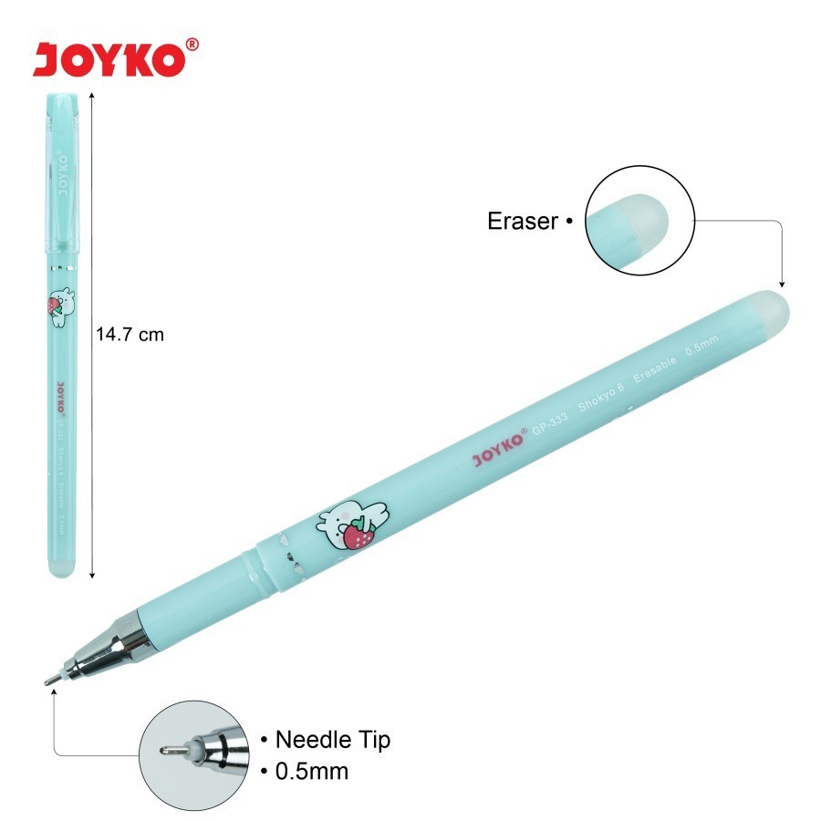 

Erasable Gel Pen Pulpen Bisa Dihapus Joyko GP-333 Shokyo 6 Gel 0.5 mm (12PCS)