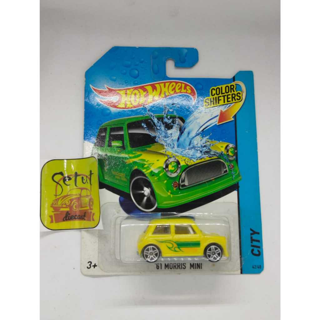 HOT WHEELS HOTWHEELS COLOR SHIFTERS CITY 61 MORRIS MINI ROLLBAR KUNING YELLOW RARE