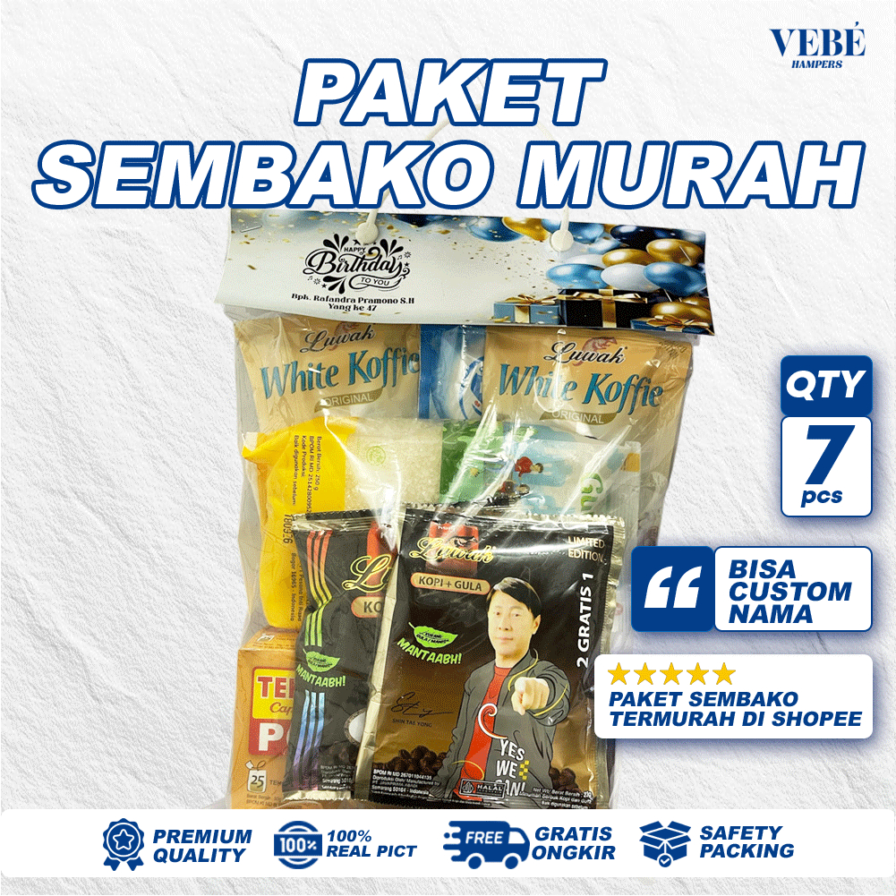 

Hampers Paket Parcel Sembako Idul Fitri Ramadhan Jumat Berkah Santunan Ulang tahun Khitan (VB7)