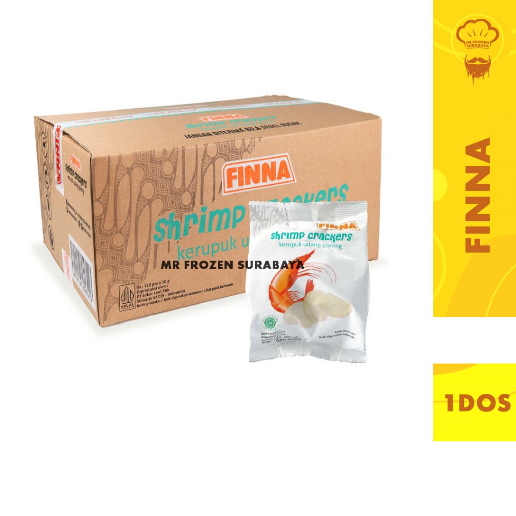 

1 Dus Finna Kerupuk Udang Matang 10 gr Isi 120 pcs