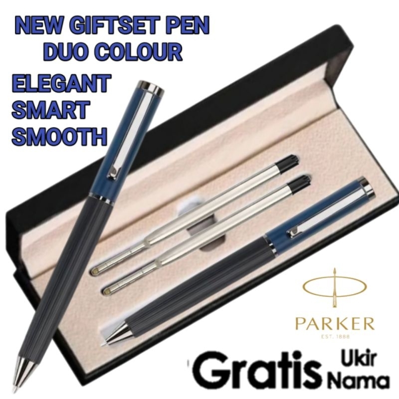 

New...!! Giftset Hampers Pen 2 Refill Ballpoint Rotary System Parker Gratis Grafir Nama Dan Logo