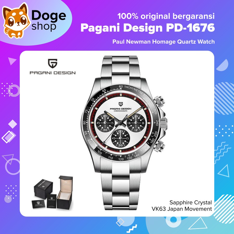 Pagani Design PD-1676 Paul Newman Homage Chronograph VK63 Japan Movement Watch Jam Tangan