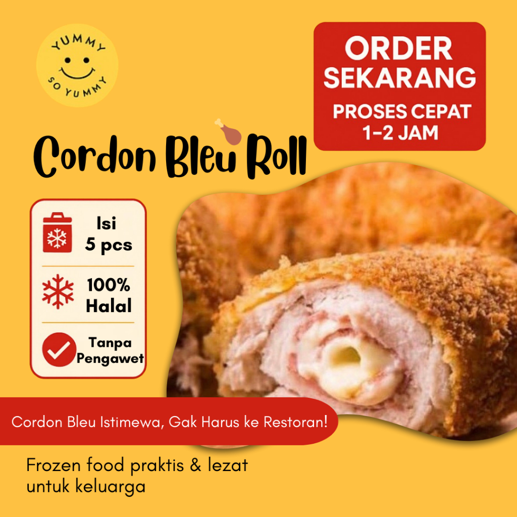 

Makanan Beku Frozen Chicken Cordon Bleu Roll