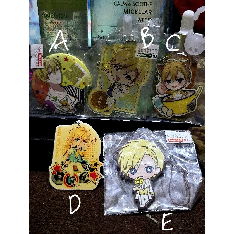 rokuya nagi ainana idolish7 keychain gantungan kunci akrilik acrylic rubber strap badge pin official