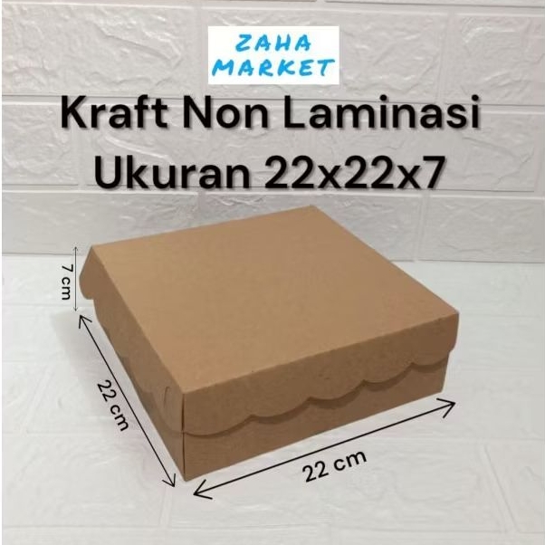 

Box kraft non laminasi ukuran 22x22x7 tebal 350gsm - kemasan nasi/kue.