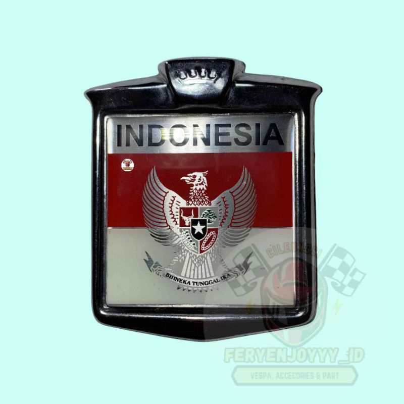 RENAMEL EMBLEM BADGE LOGO GARUDA INDONESIA NOS VESPA VGLA/B KONGO T4 MOBIL