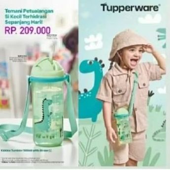 kiddos Tumbler 500ml Tupperware botol minum dengan sedotan