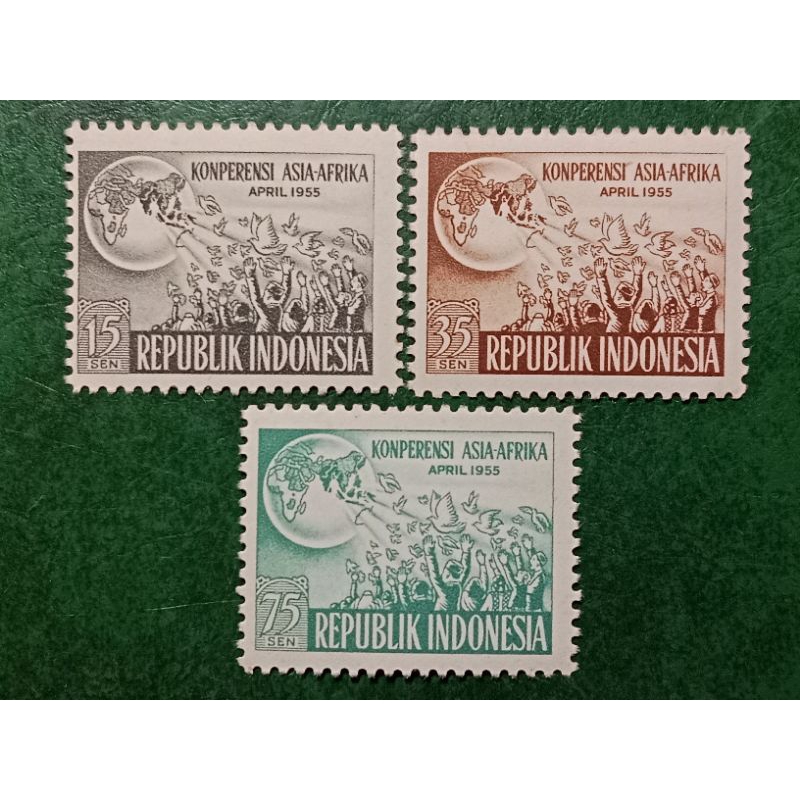 

Prangko Indonesia 3 Pcs Konferensi Asia Afrika Tahun 1955 UN USED