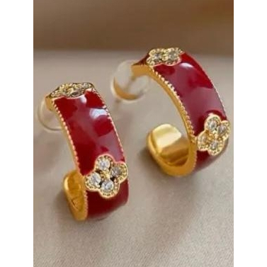 Anting Tusuk Merah Classy Elegant Anting Wanita Anting Tusuk Aksesoris Wanita