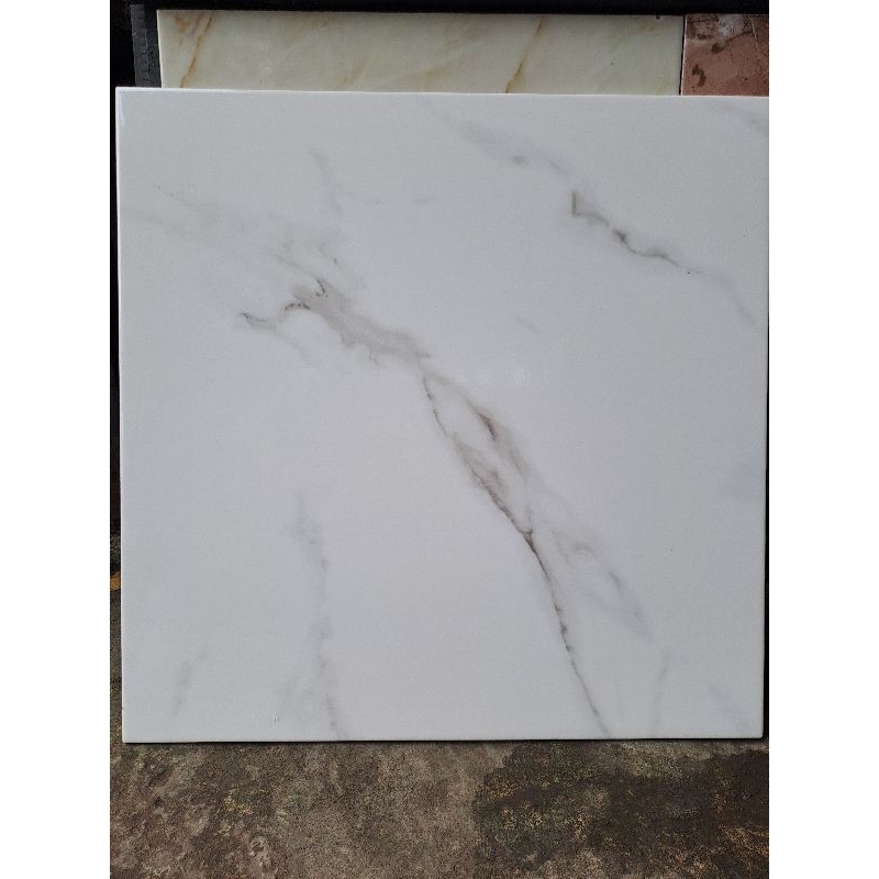 keramik kilap motif granit (dasar putih random) uk 50x50 by platinum