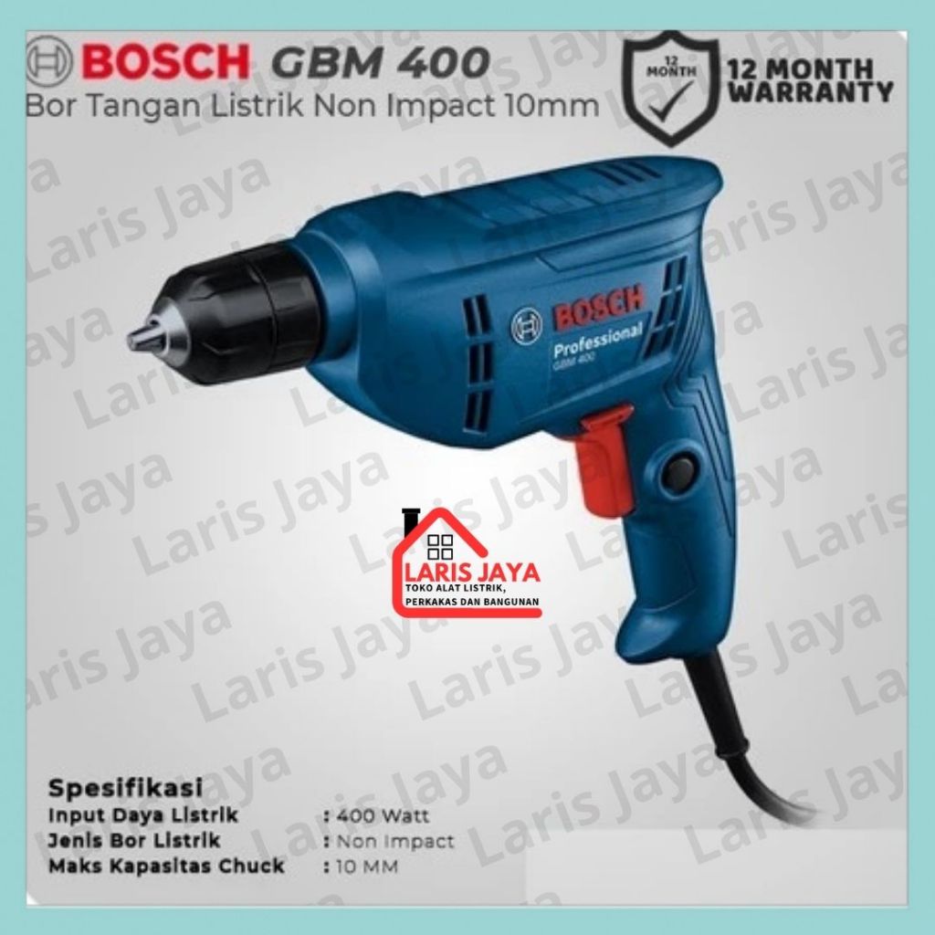 GBM400 MESIN BOR KIRI KANAN KEYLESS TANPA KUNCI 10mm GBM 400 BOSCH /Mesin bor bosch GBM 400