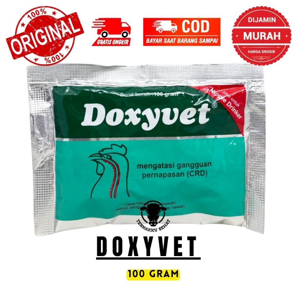 DOXYVET 100 GRAM - MEDION - Obat Ayam Burung Ngorok CRD Flu Infeksi Pernafasan