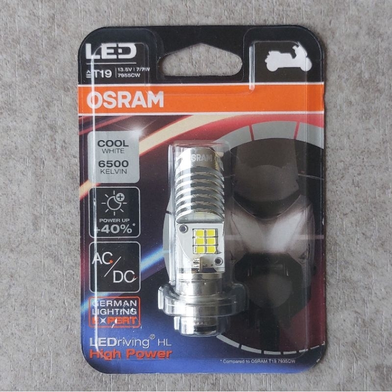 Bohlam LED Putih Motor Bebek Matic OSRAM T19 NEW GEN H6 AC DC 6000K