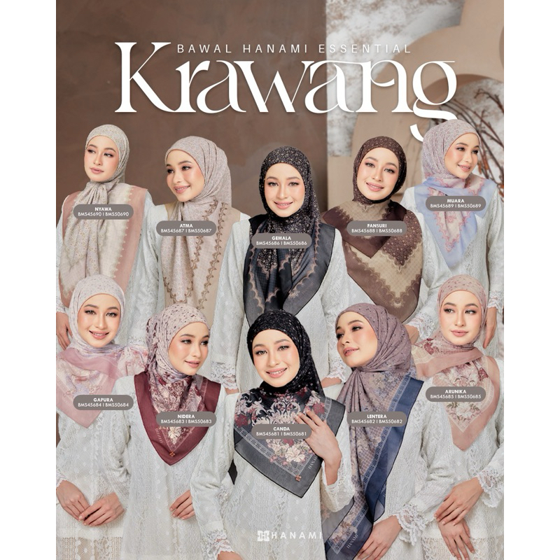 READY - HIJAB SEGI EMPAT MALAYSIA “KRAWANG” by HANAMI