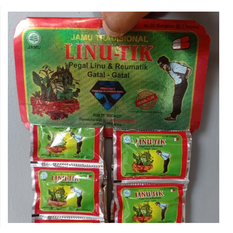 

Jamu Linutik pegal linu kapsul renteng isi 20 sacet