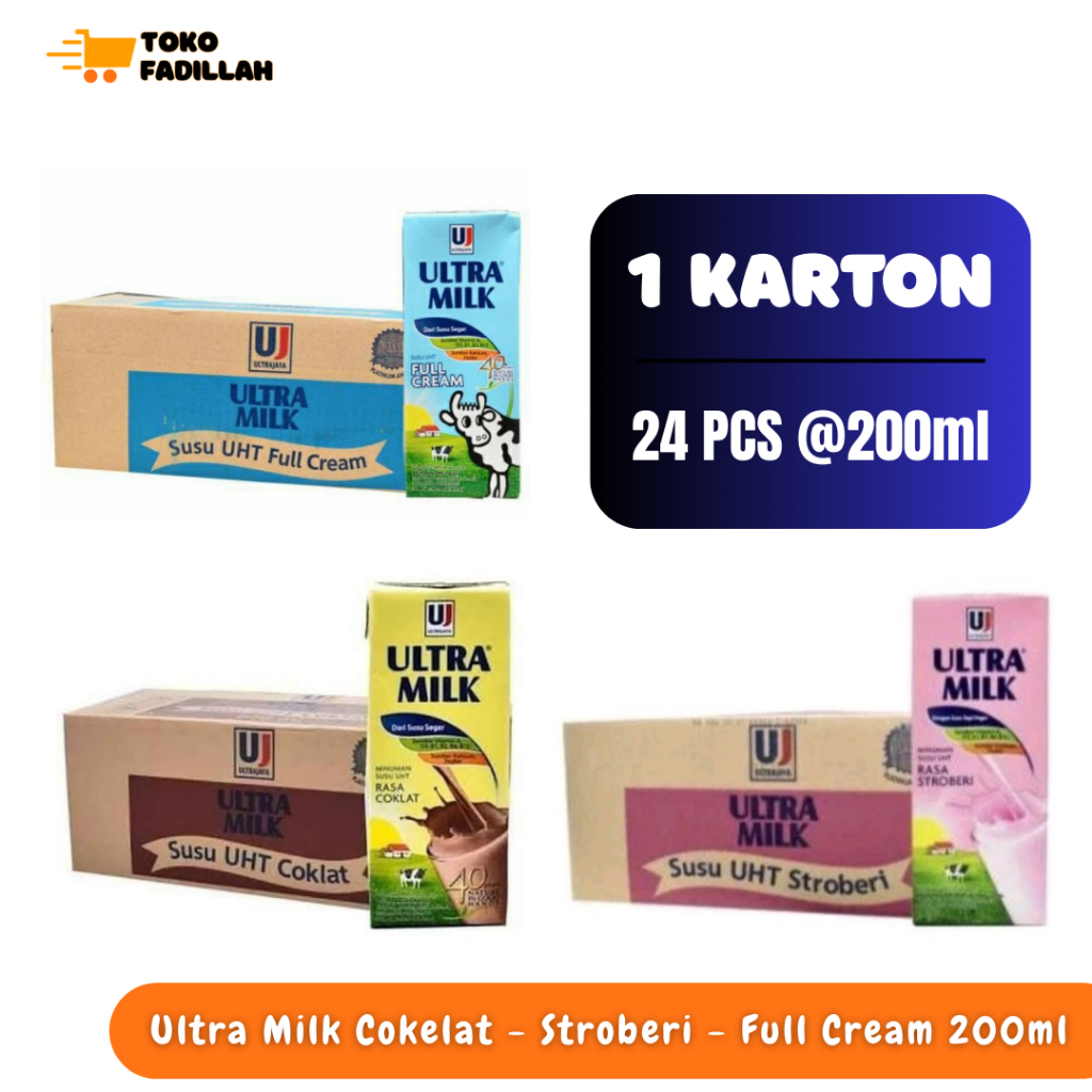 

Ultra Milk Susu UHT 200ml x 24 Pcs (1 Dus)