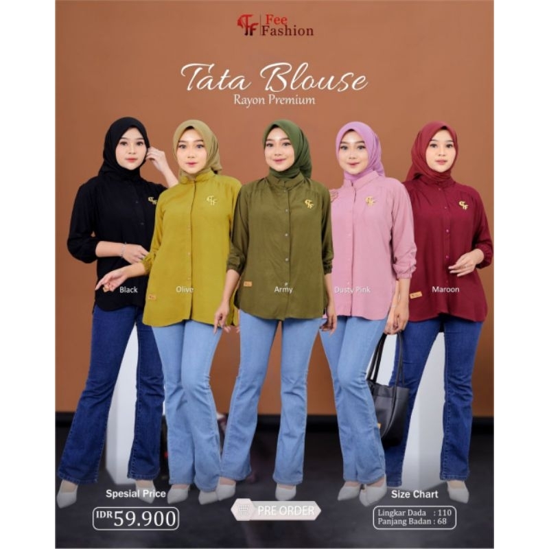 TATA BLOUSE FEE FASHION KEMEJA RAYON PREMIUM