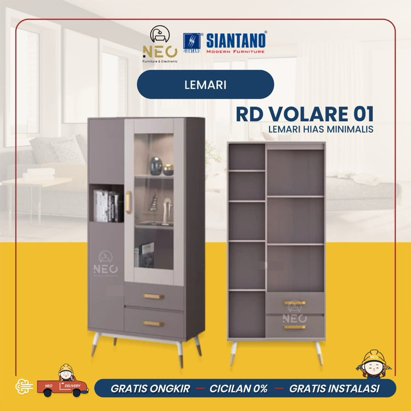 NEO - LEMARI HIAS SIANTANO RD VOLARE 01 LEMARI BUKU SIANTANO CB VOLARE 120 - 01 RAK BUKU MINIMALIST 