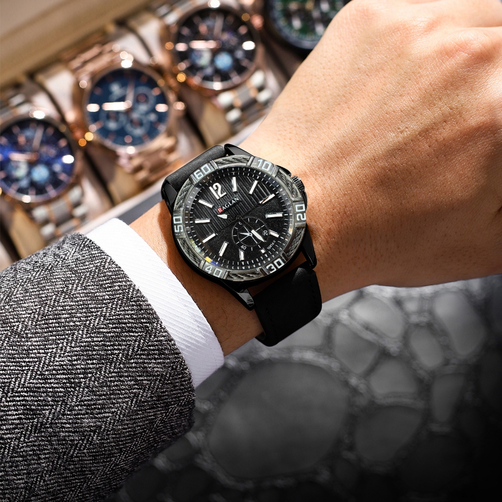 Jam Tangan Analog TM238 Kulit Kanvas Untuk Pria Arloji Cowok Desain Casual and Elegan Men Watch (Fre