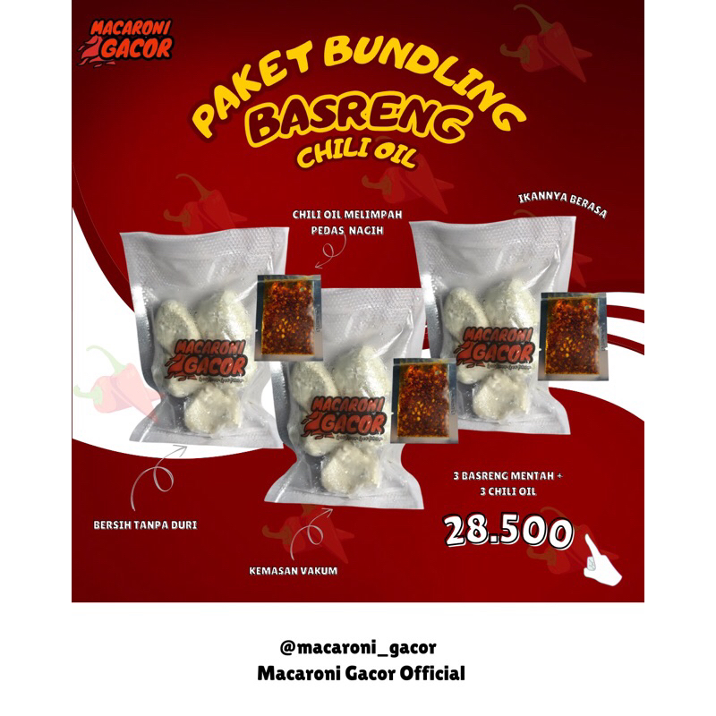 

PAKET BUNDLING BASRENG MENTAH CHILI OIL 3 PCS BASRENG MENTAH+3 PCS CHILI OIL