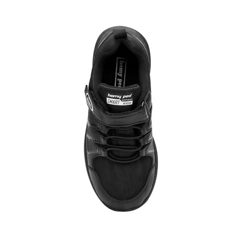 Limited Homyped Sepatu Anak Sekolah Cowok Cewek Smp Hitam Putih Perekat Tali Original Kekinian Size