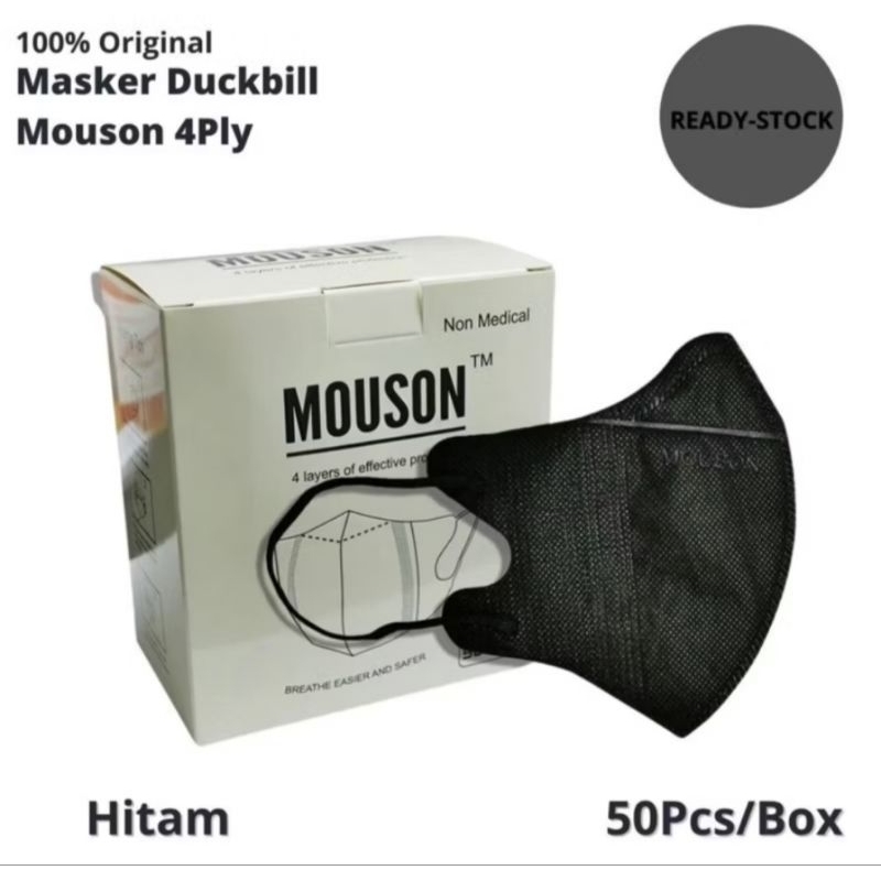 Masker Duckbill Mouson 4 ply Masker Earloop 4ply 50 pcs