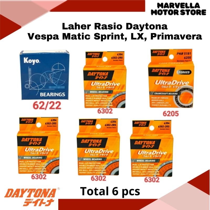 Laher Bearing Rasio Set Vespa Matic Sprint LX Primavera