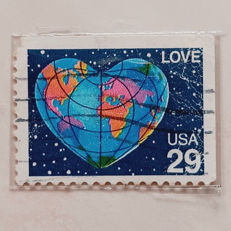 

(AA) Perangko Amerika Serikat 1991 Love - 1991 Series - Heart-shaped Globe 29 cent Used