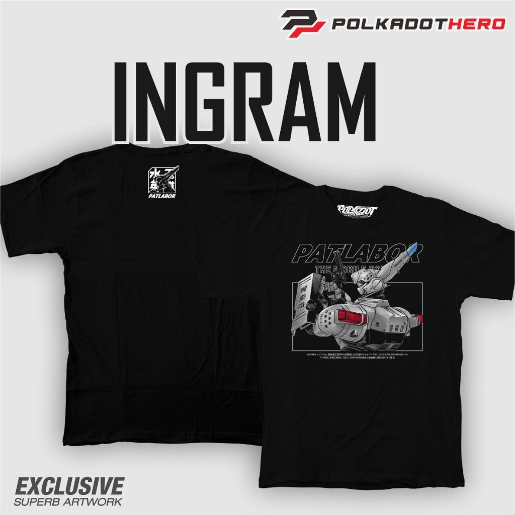POLKADOT HERO KAOS PRIA REAL ROBOT INGRAM PATLABOR MOBILE POLICE | COTTON COMBED 24S