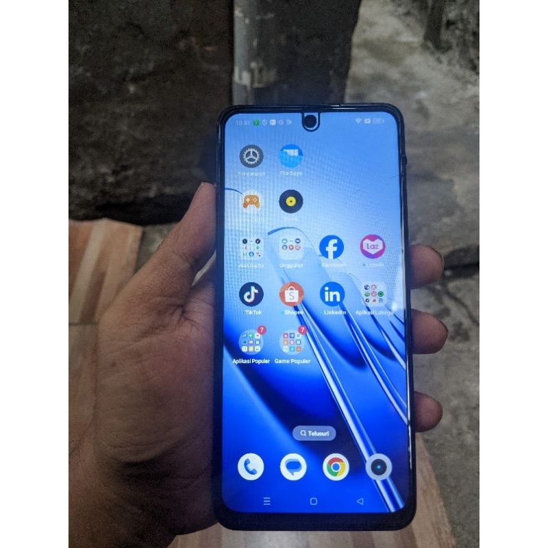 lcd dan frame tulangan realme c55 ori copotan
