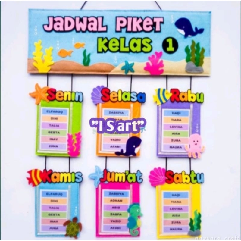 

Hiasan Kelas Aesthetic/Jadwal Piket/Jadwal Pelajaran/PAUD/TK/SD/SMP/Aksesoris/Dekorasi/Kerajinan Kain Flanel..