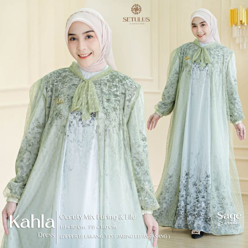 KAHLA DRESS LD 110CM CERUTY MIX FURING MOTIF POLOS BY TULUS