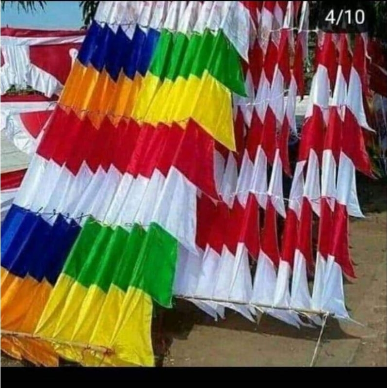bendera umbul umbul warna warni umbul umbul gergaji bendera umbul umbul 8 mata(20pcs)