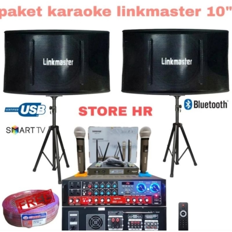 Paket karaoke linkmaster 10inch sound system