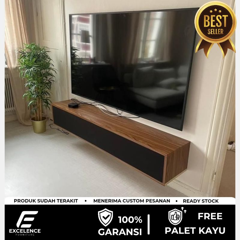 Meja tv gantung Lumiere minimalis, buffet tv gantung ,rak tv