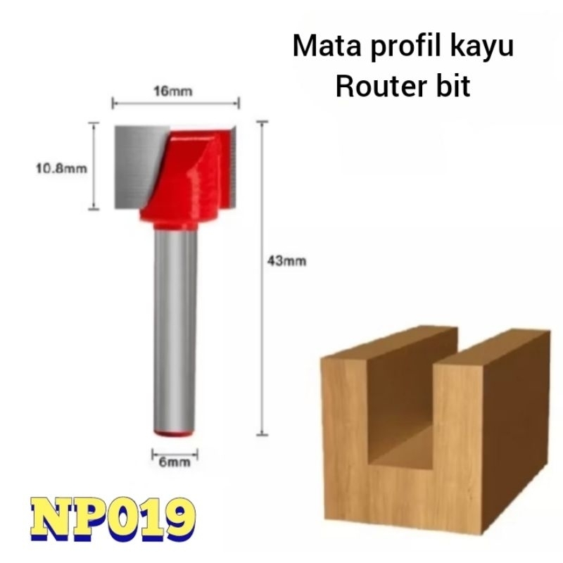Mata profil kayu 6x16 Mata router bit  Cleaning bottom CNC Milling cutter mata router trimmer kayu m