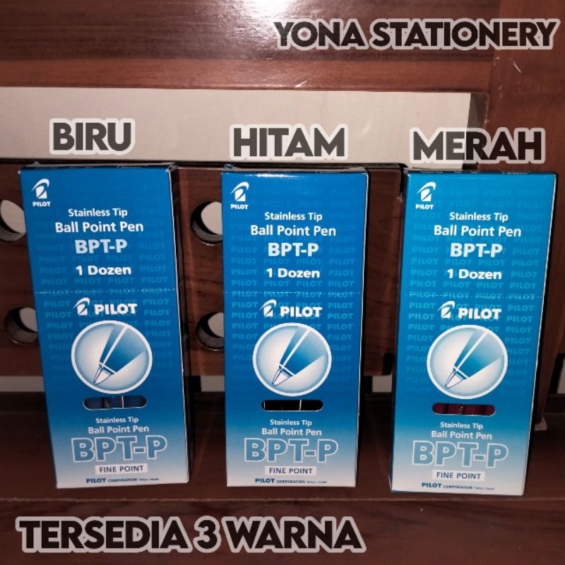

Pulpen Pilot BPT-P / BPTP | 3 Varian Warna: Hitam, Biru, Merah | Fine Point | 1 Pak: 12 Pcs