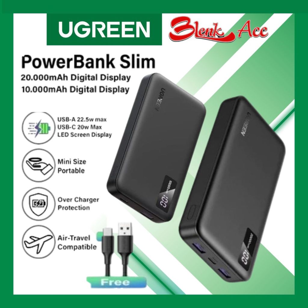 Power Bank UGREEN 10000 - 20000 mAh 20W Digital PB Display Fast Charging  for Sams Iphone Xiaomi Opp