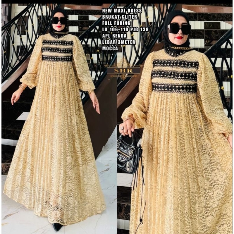 maxi dress by SHR mix brokat gilter New